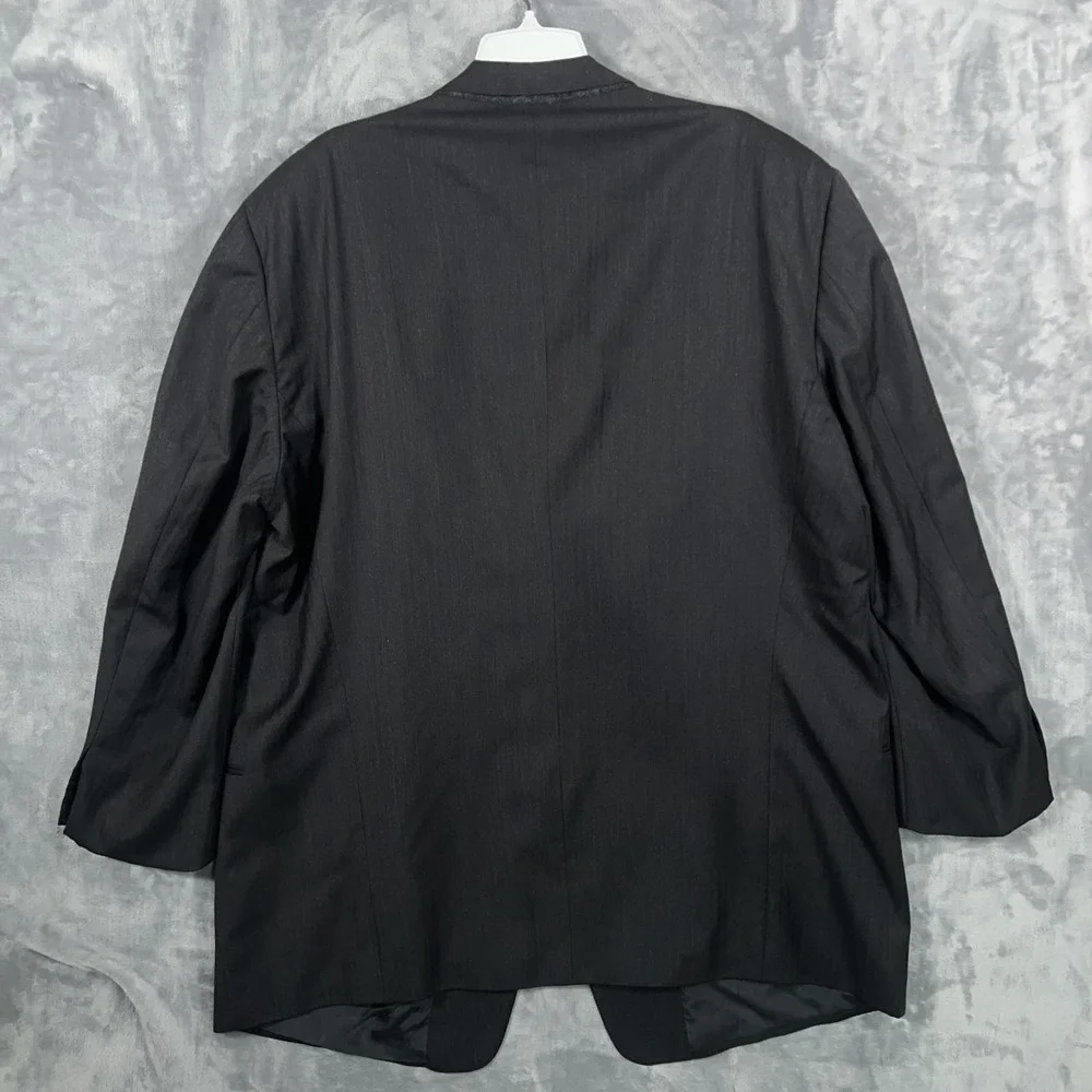 Armani‎ Collezioni Suit Jacket Mens 56L Dark Gray 3 Button Blazer Italy Wool